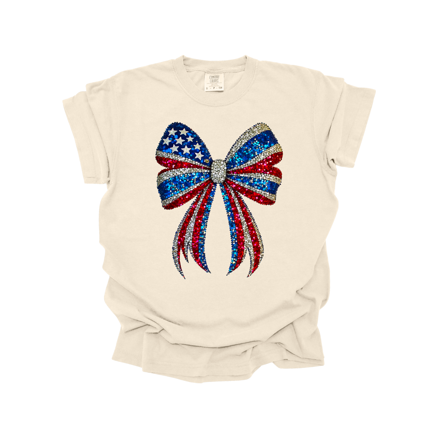 Rhinestone USA Bow DTF Transfer R192