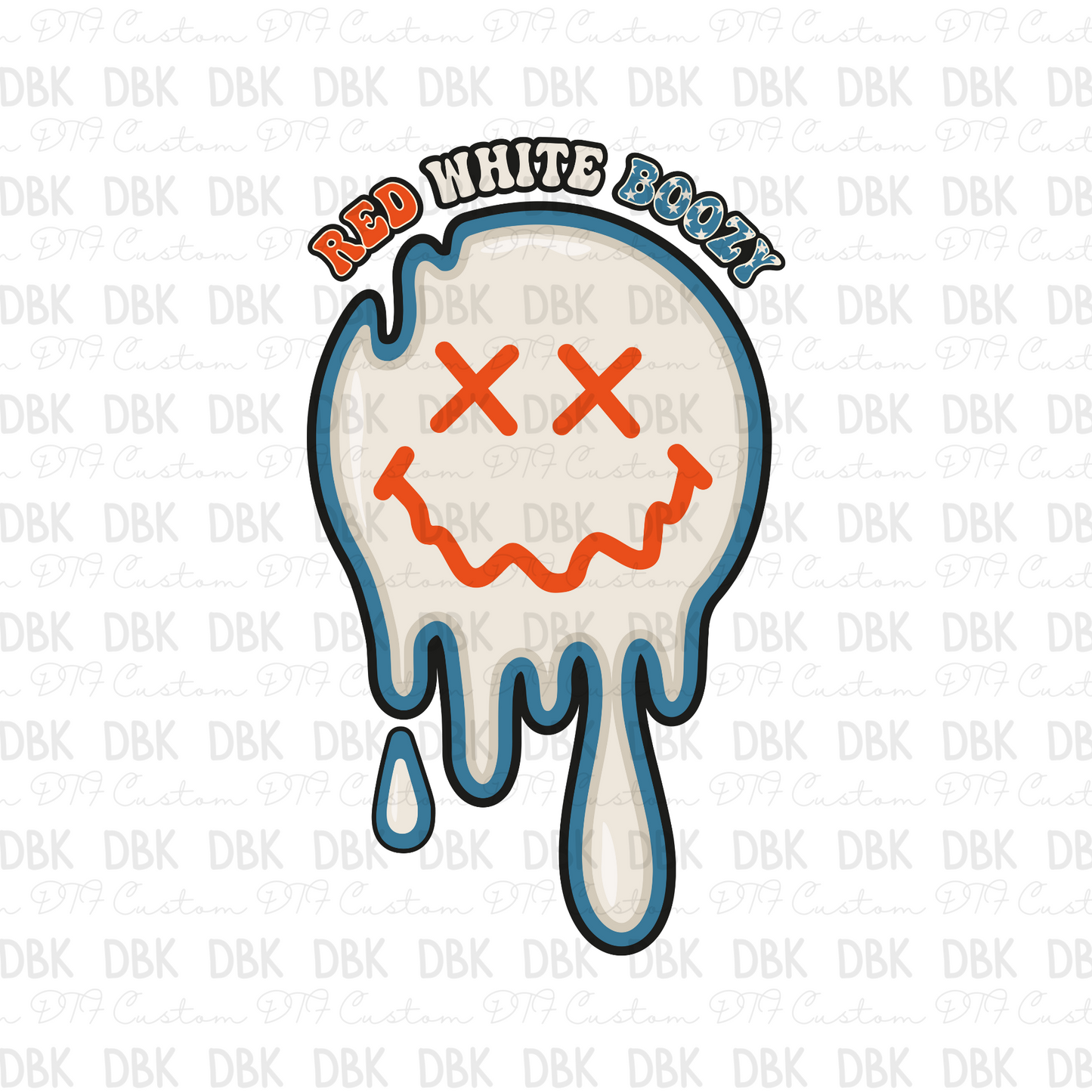 Red White Boozy pocket DTF Transfer R106