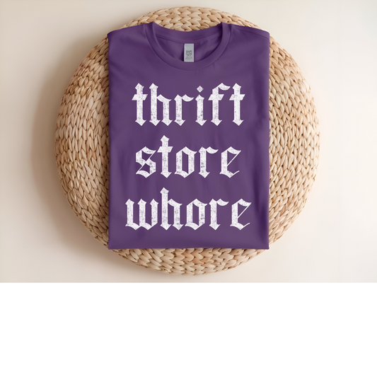 Thrift store whore DTF Transfer WHITE I274