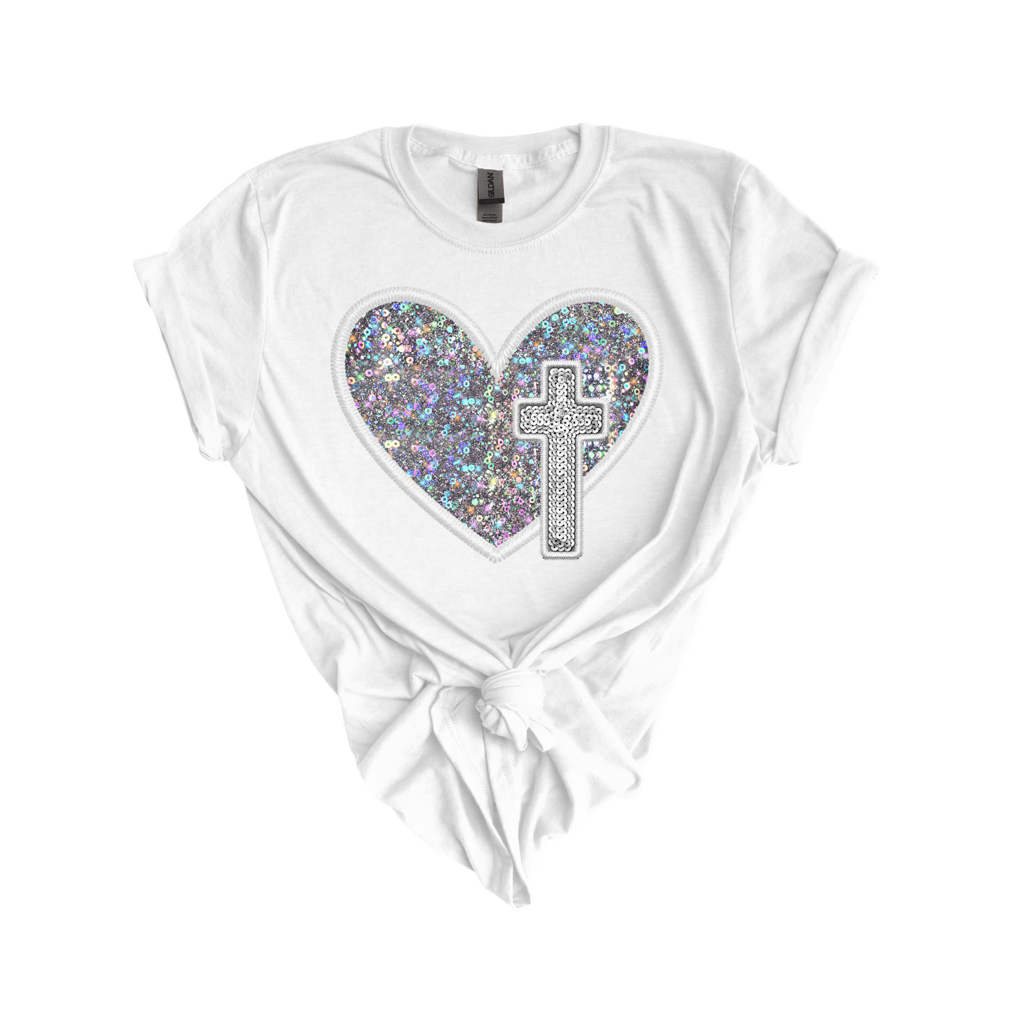 Heart & Cross DTF transfer FT62