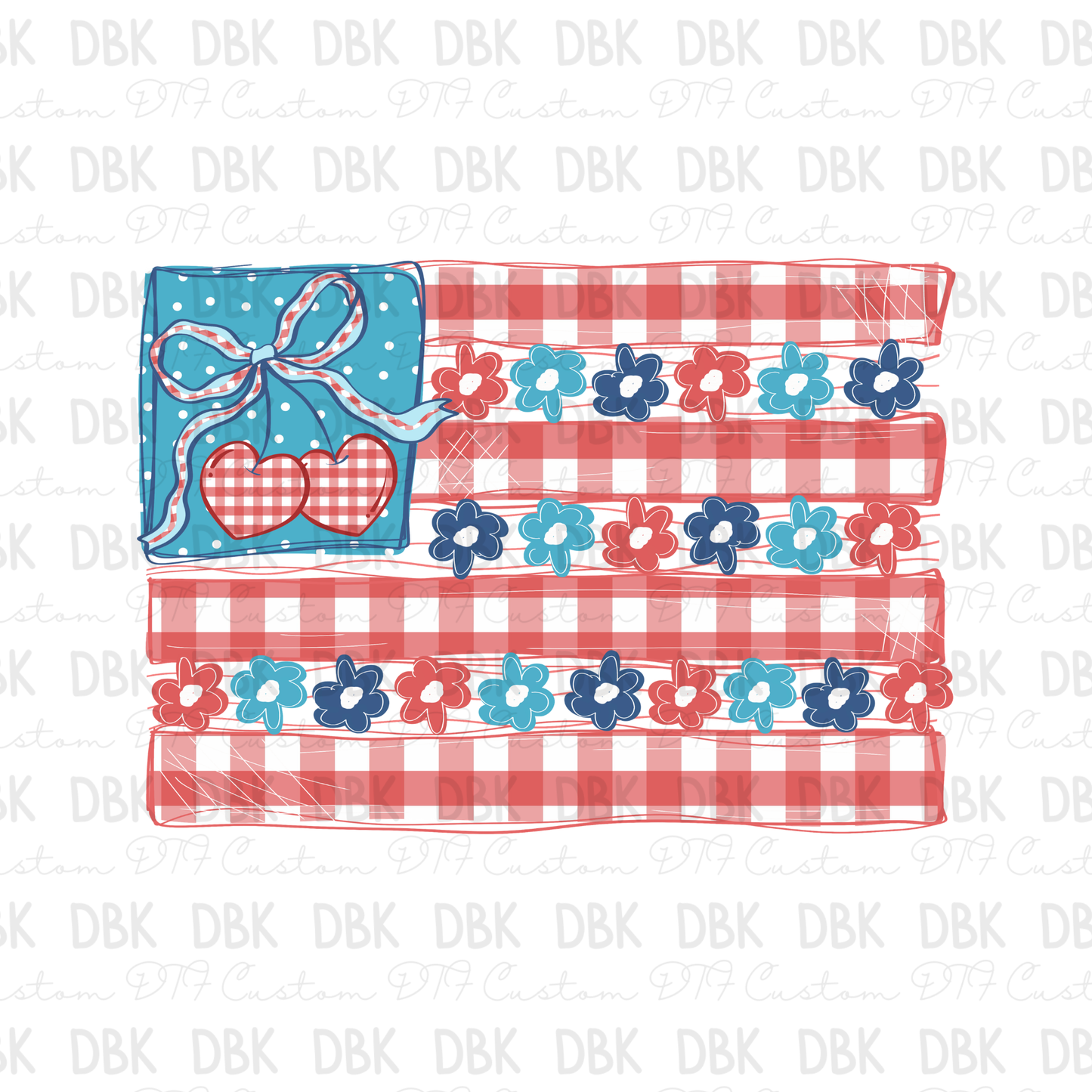 Floral Flag DTF Transfer