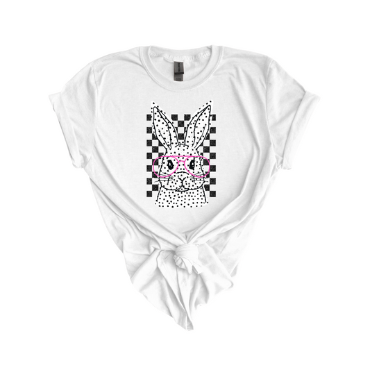 Checkered Bunny DTF transfer W16