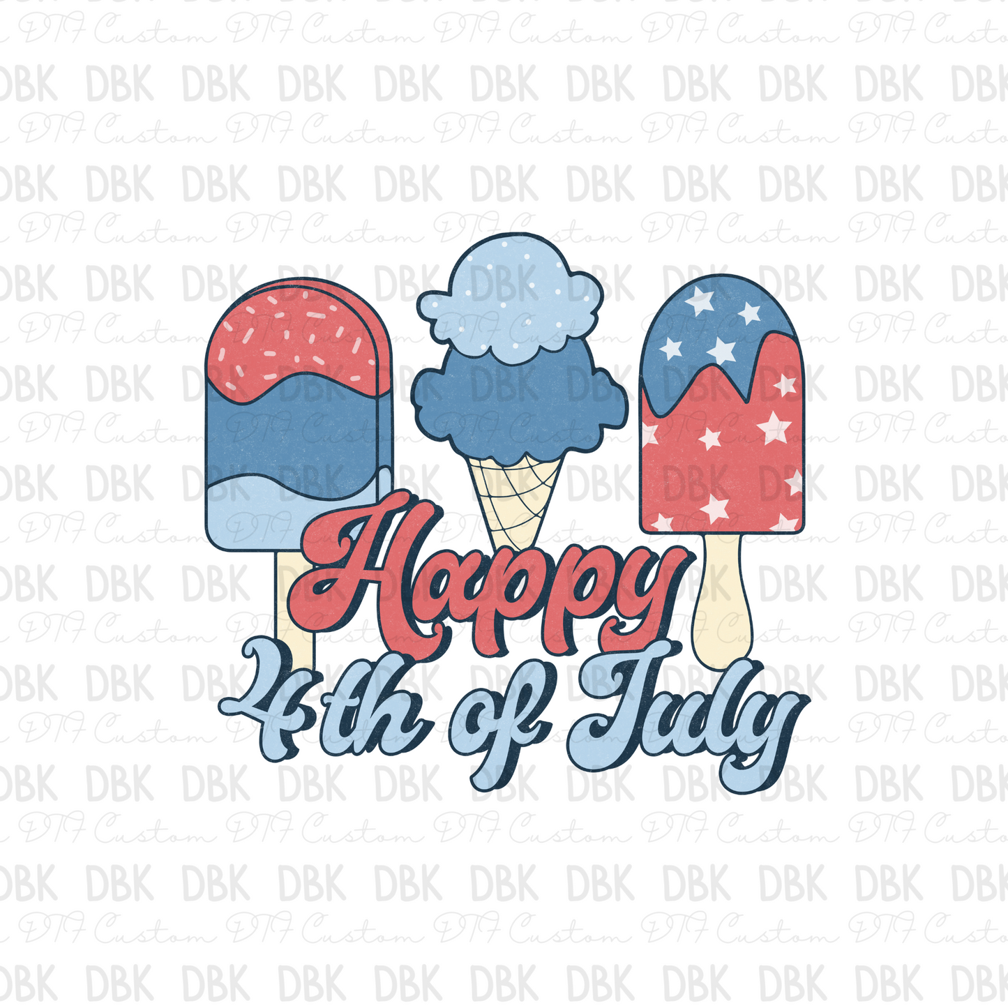 happy 4th of July pops DTF Transfer R131