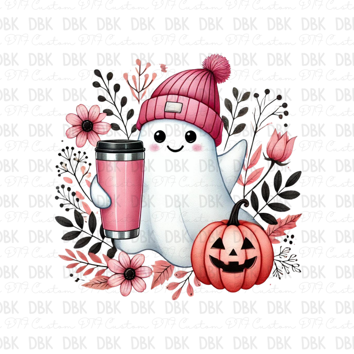 Ghost & coffee DTF transfer H160