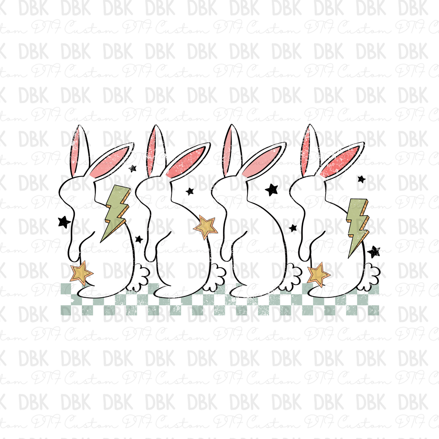 Retro Bunnies DTF Transfer W57