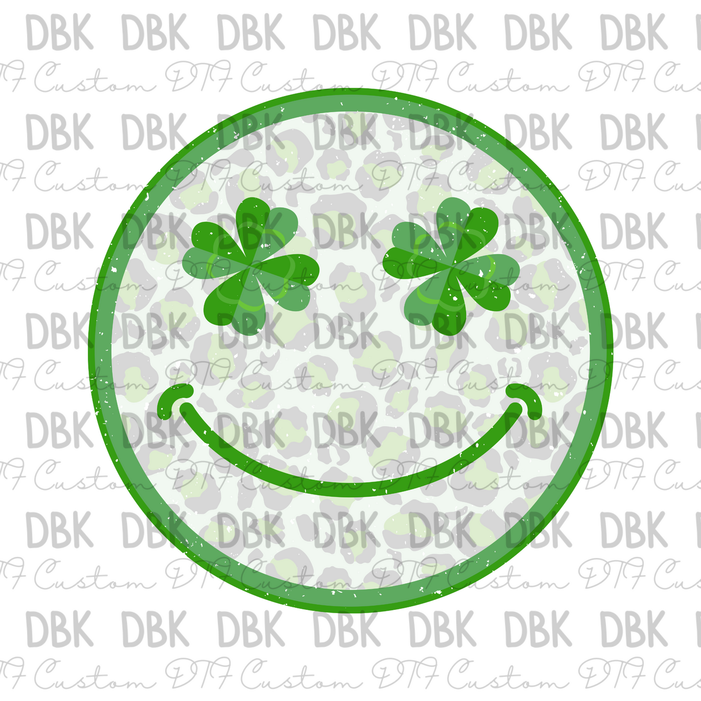 Clover eyes smiley DTF transfer O3