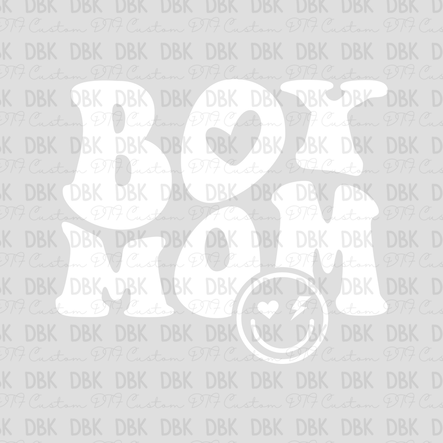 Boy mom smiley DTF transfer N196