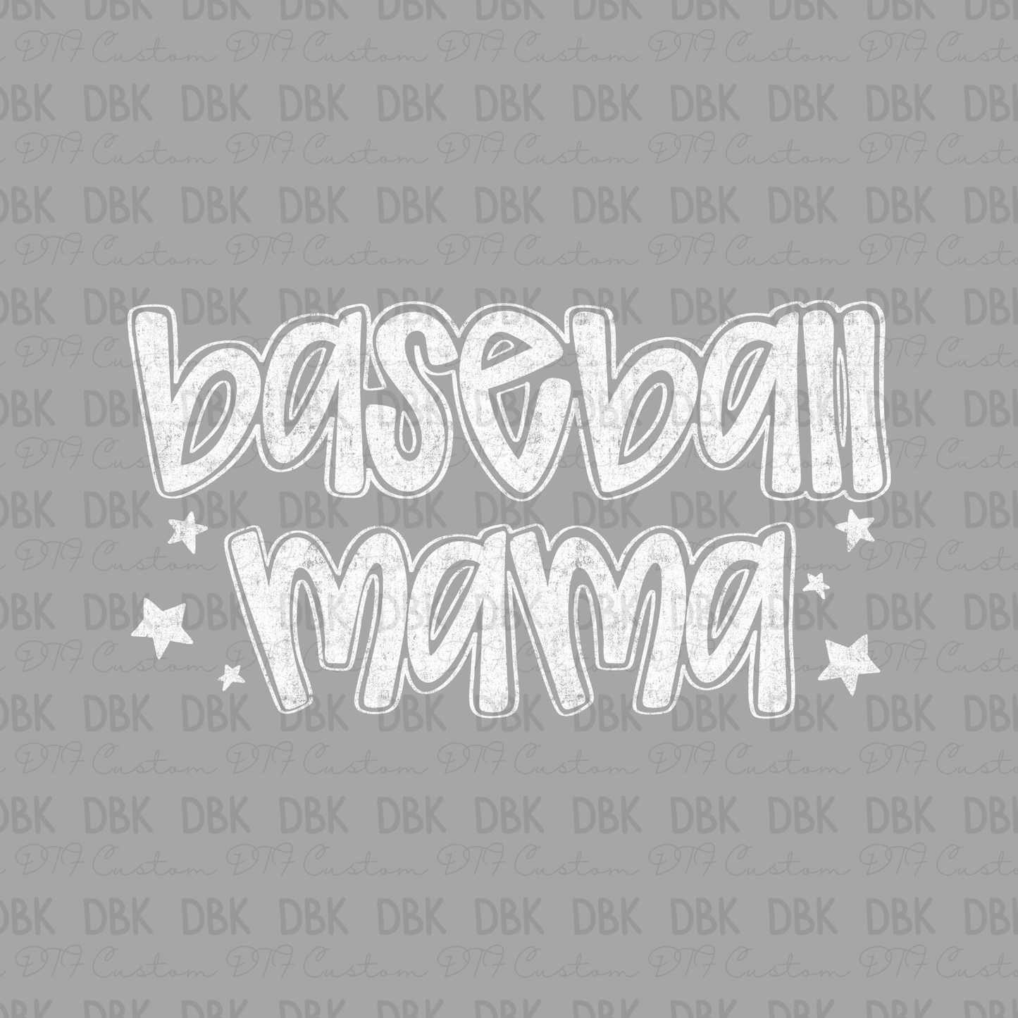 Baseball mama DTF Transfer WHITE C215