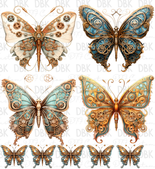 Steampunk Butterfly Pre-Made Gang Sheet P42