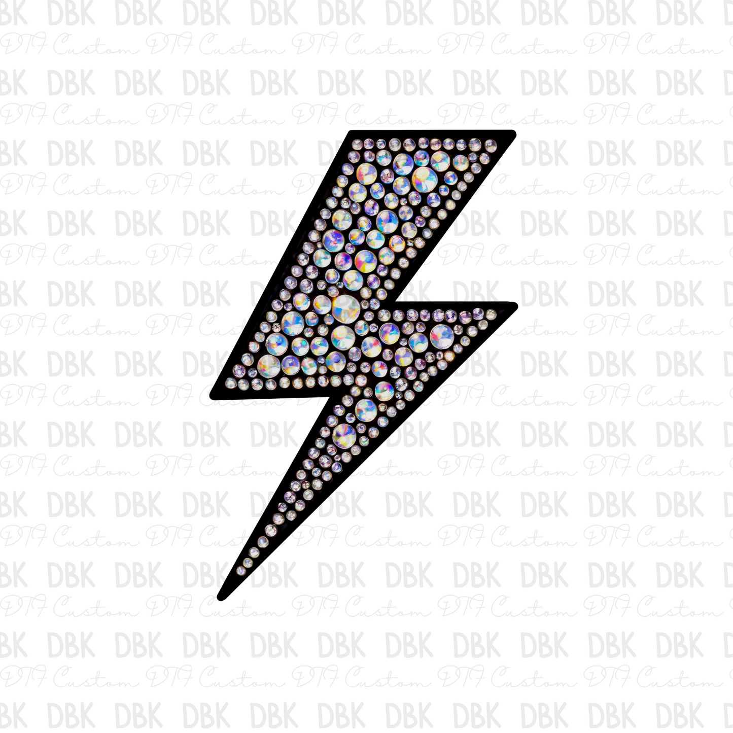 Rhinestone Bolt DTF transfer