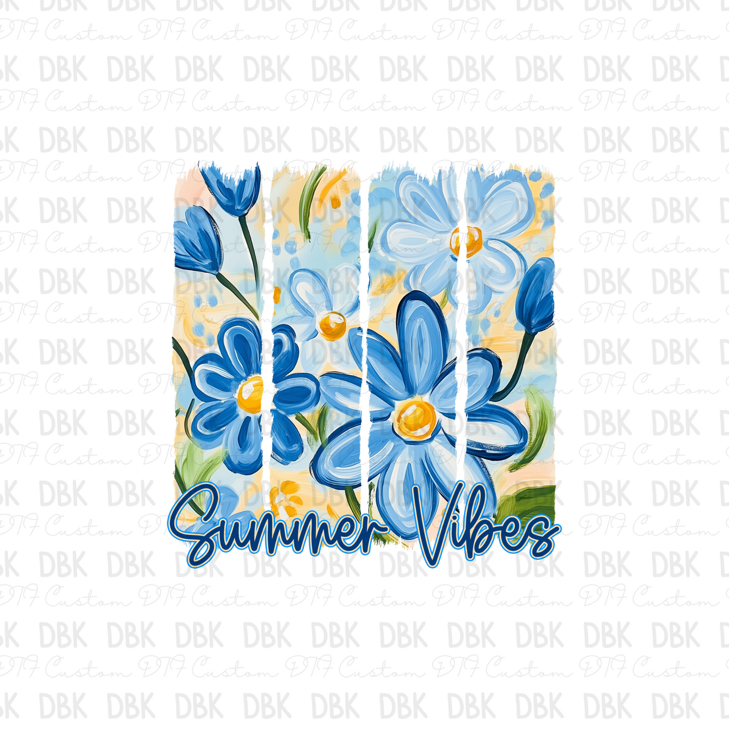 Blue Summer Vibes DTF Transfer