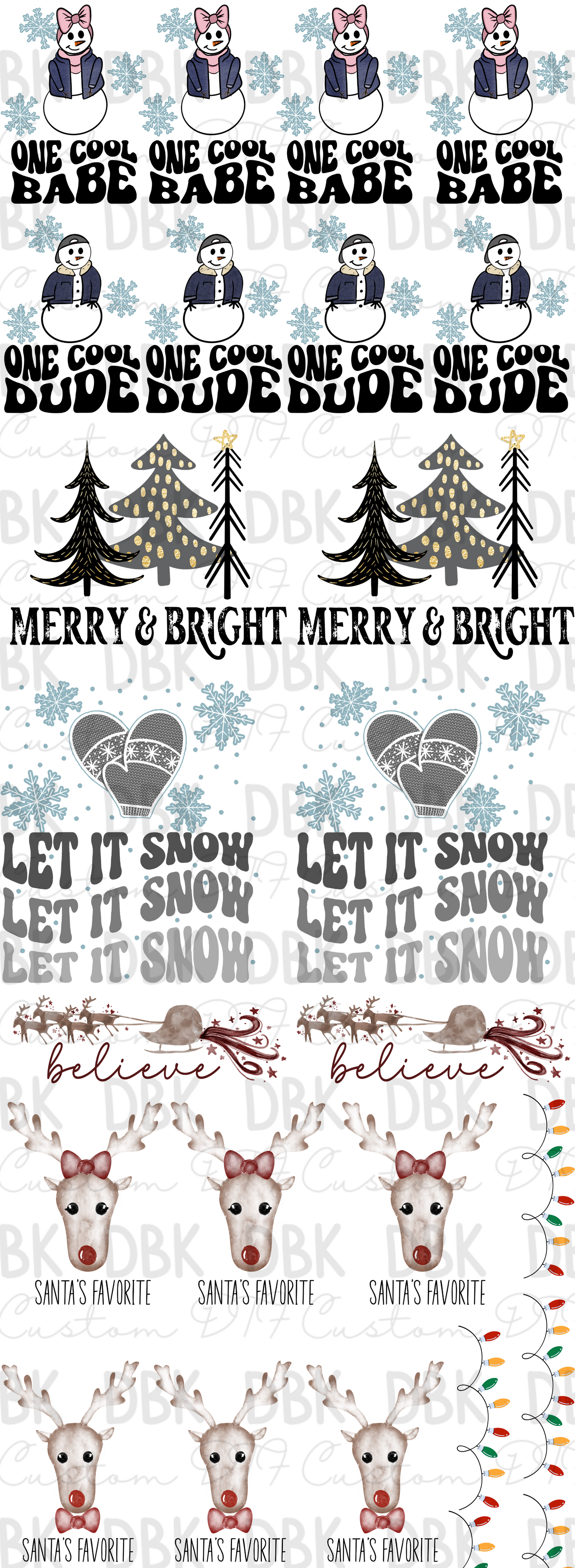 Christmas Pre-Made Gang Sheet 60in P93