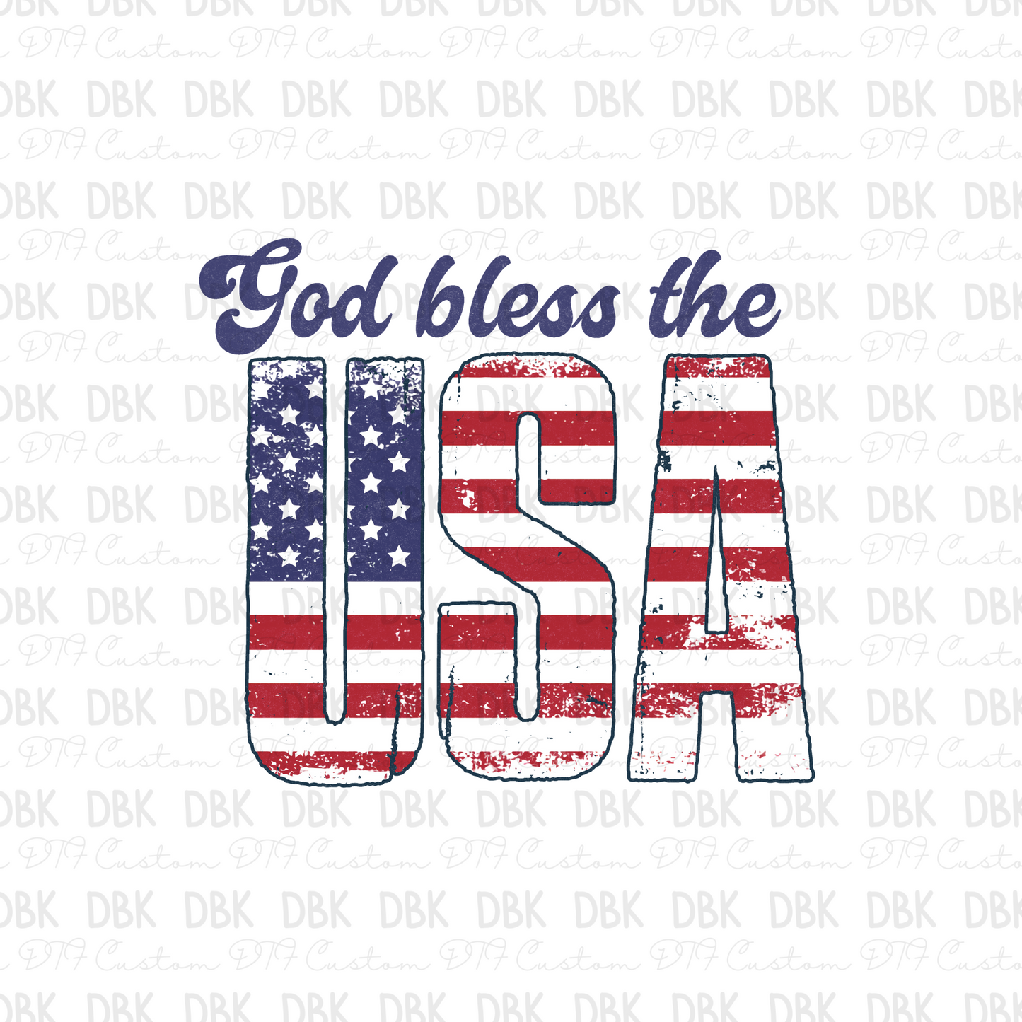 God bless the USA DTF Transfer R117