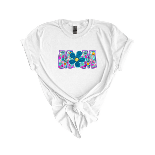 MOM floral DTF transfer N104