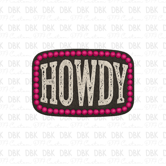 Howdy DTF transfer B339