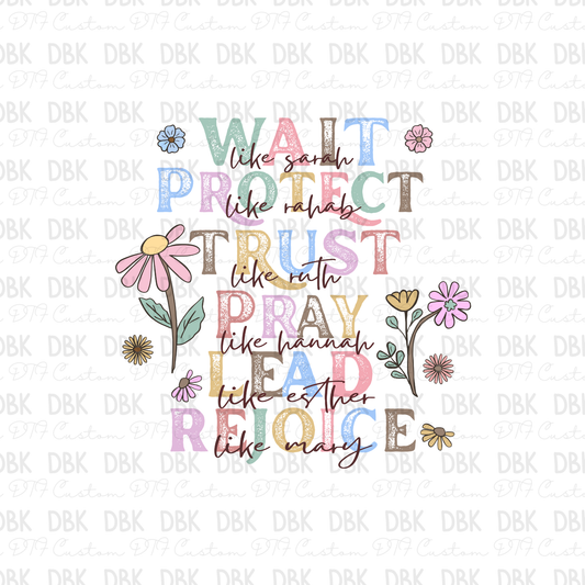 Faith Floral DTF Transfer FT108