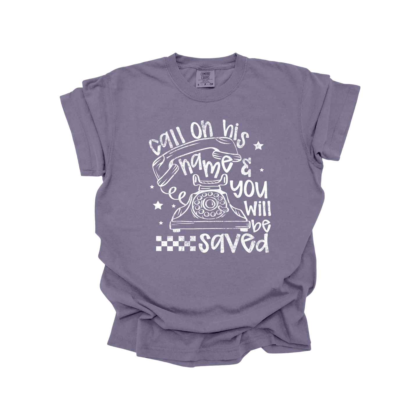 Call on his name DTF transfer WHITE