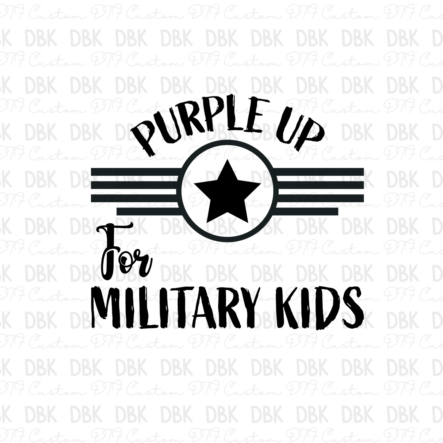 Purple up for military kids DTF Transfer