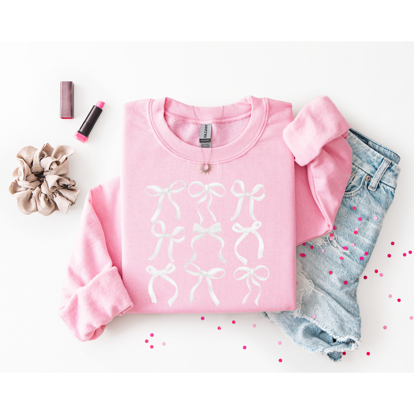 White Bows Gildan Crewneck ADULT