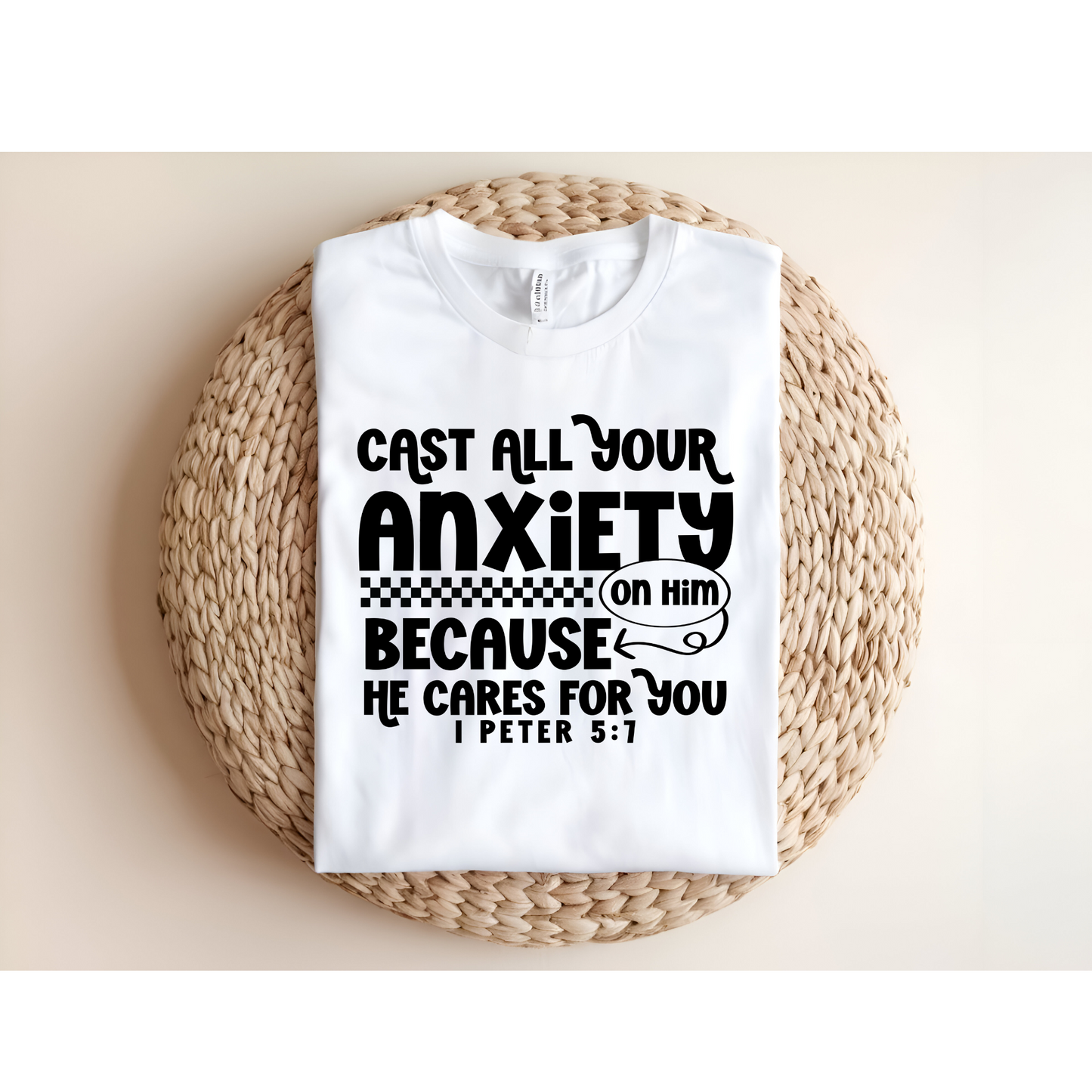 Cast all your anxiety DTF Transfer BLACK FT57