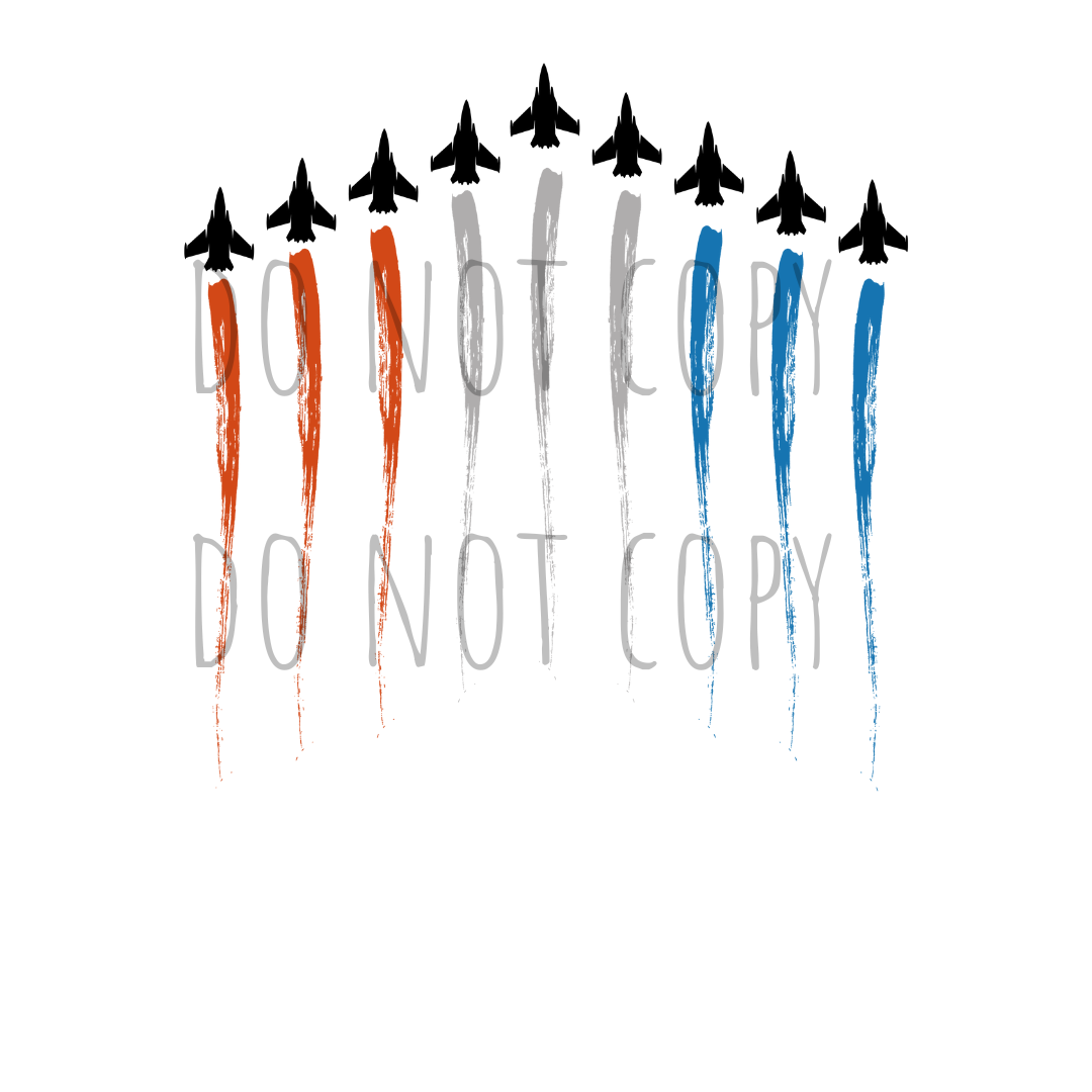 American Flag Fighter Jet DTF transfer R1