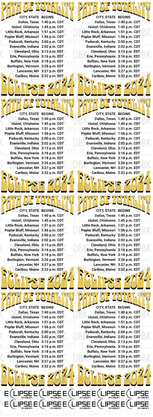 Eclipse 5 60in Pre-Made Gang Sheet