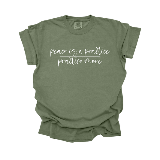 Peace is a practice DTF Transfer WHITE Z3