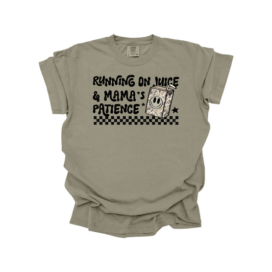 Running on juice & Mama's patience camo DTF Transfer