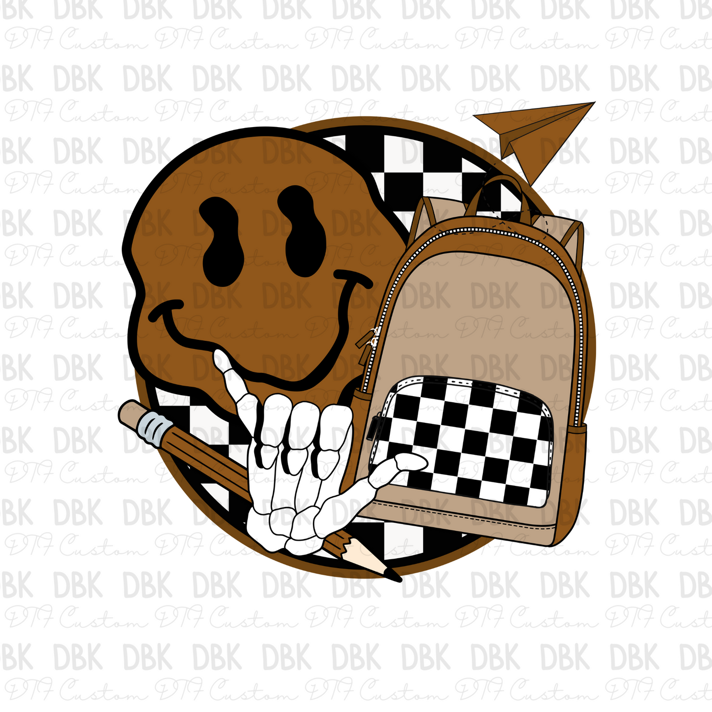 Brown Groovy DTF transfer A165
