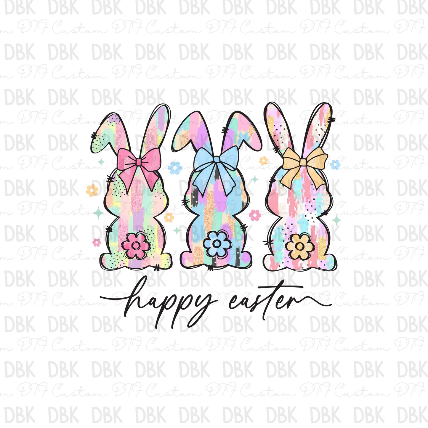 Bunnies Happy Easter DTF Transfer