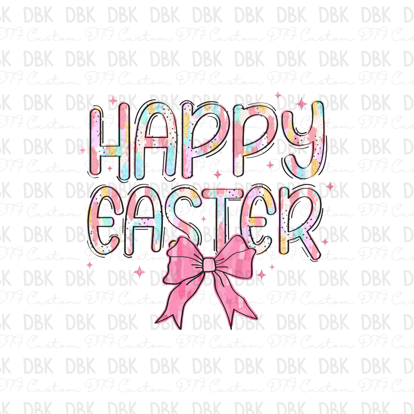 Happy Easter DTF Transfer