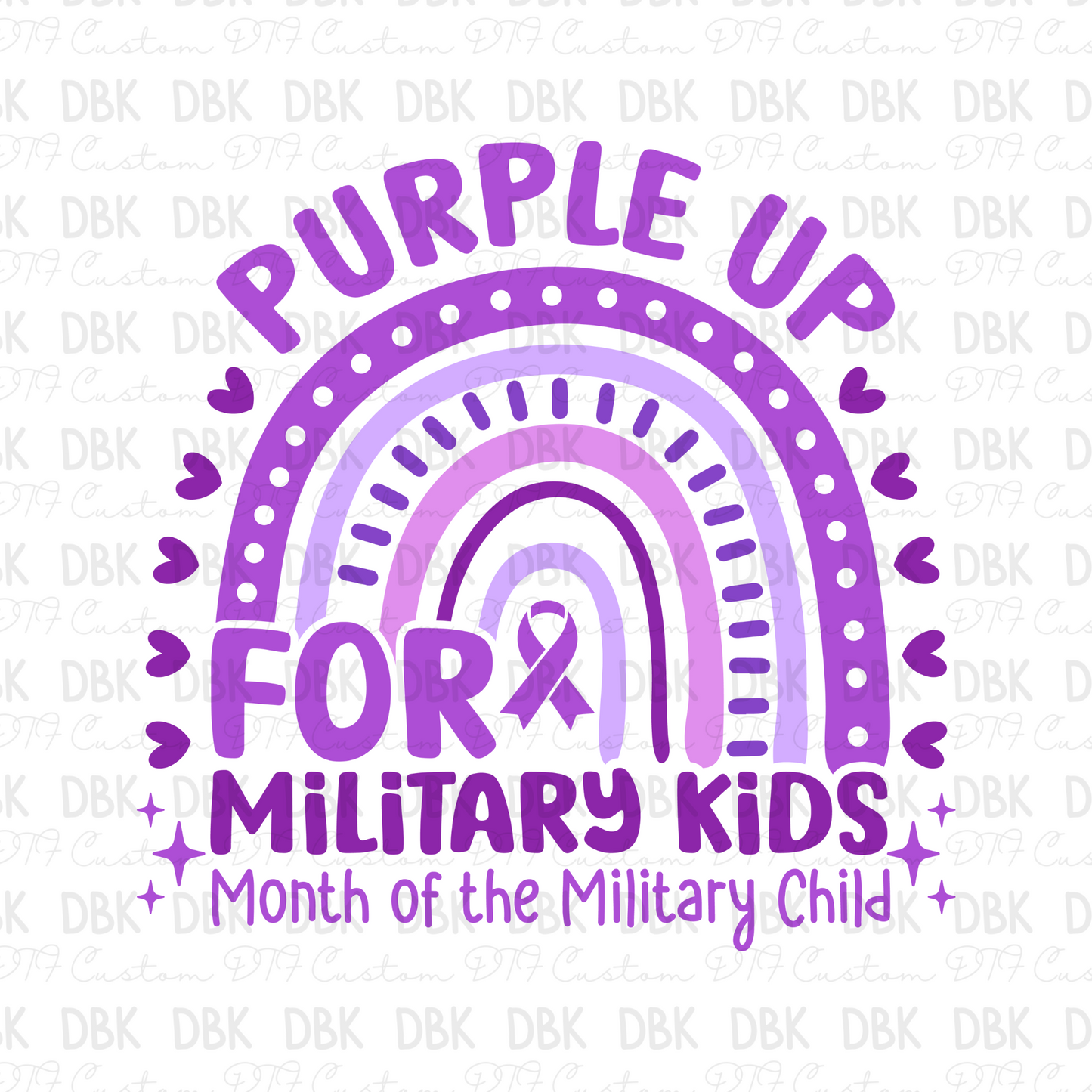 Purple up for military kids DTF Transfer
