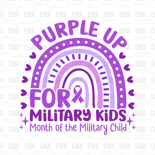 Purple up for military kids DTF Transfer
