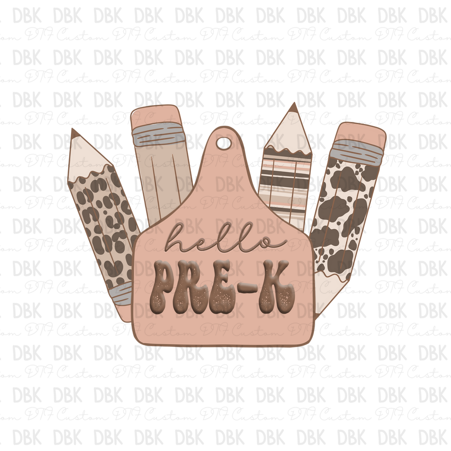 Hello Pre-K DTF transfer A126