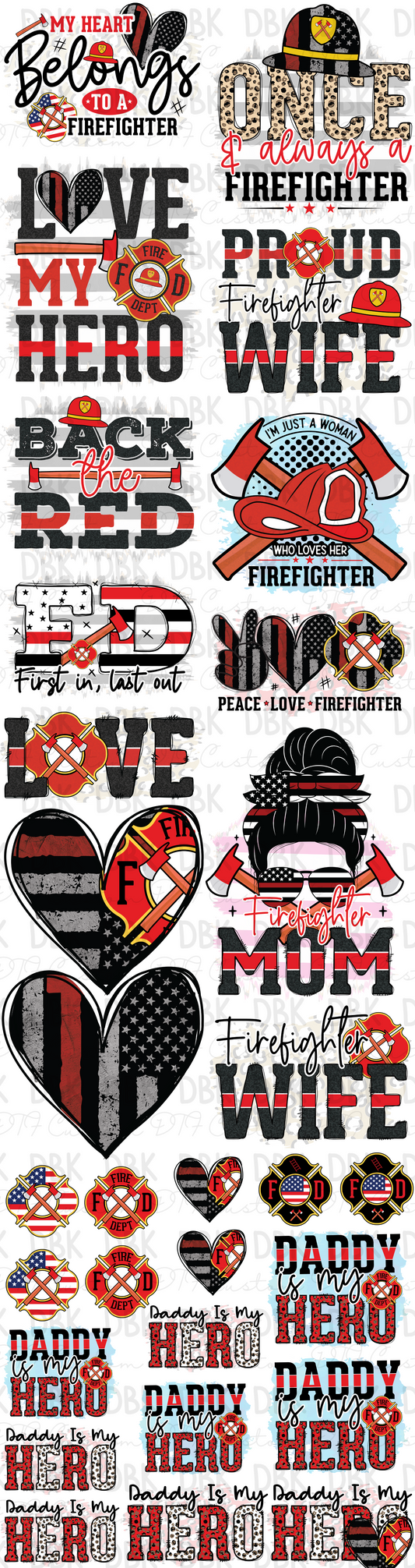 Fire Fighter Pre-Made Gang Sheet P50