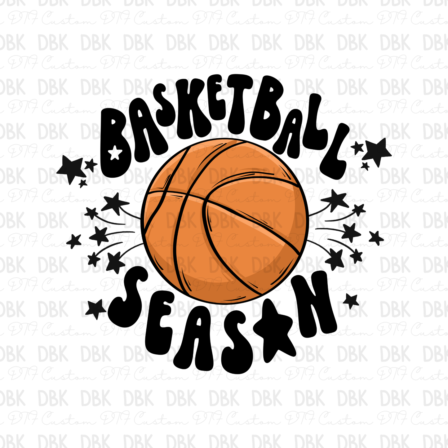 Basketball Season DTF Transfer BLACK