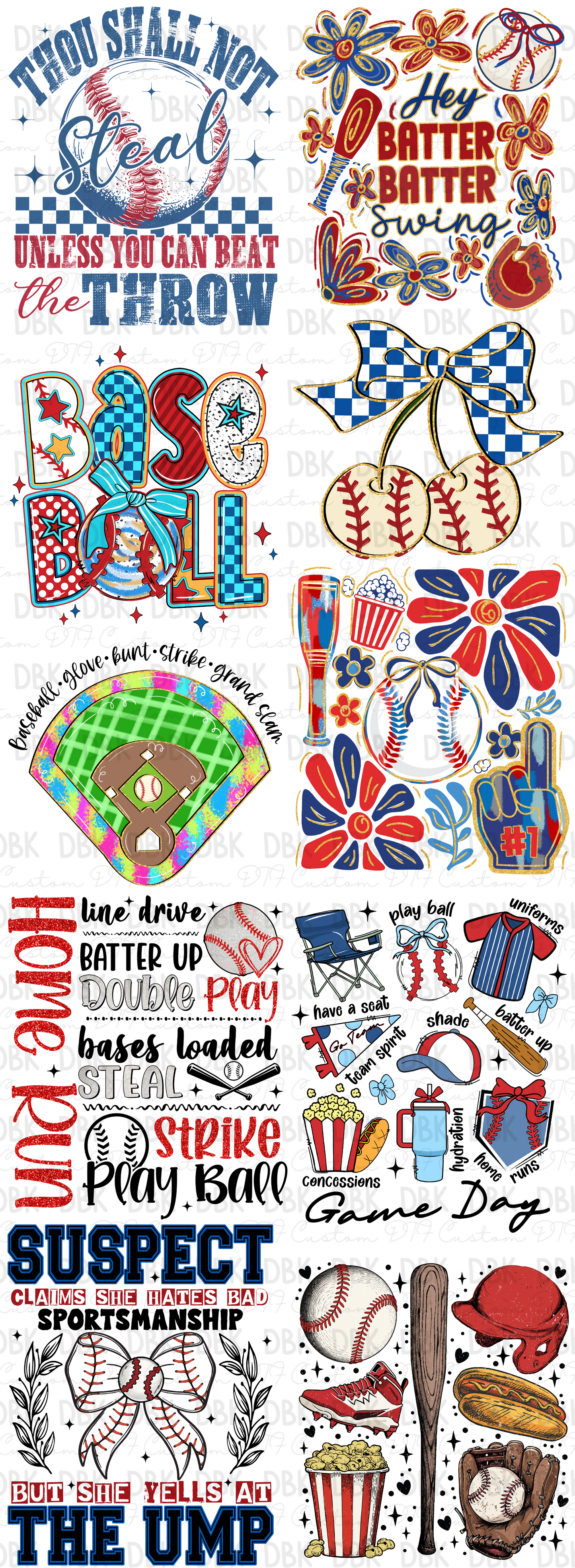 Baseball Pre-Made Gang Sheet P169