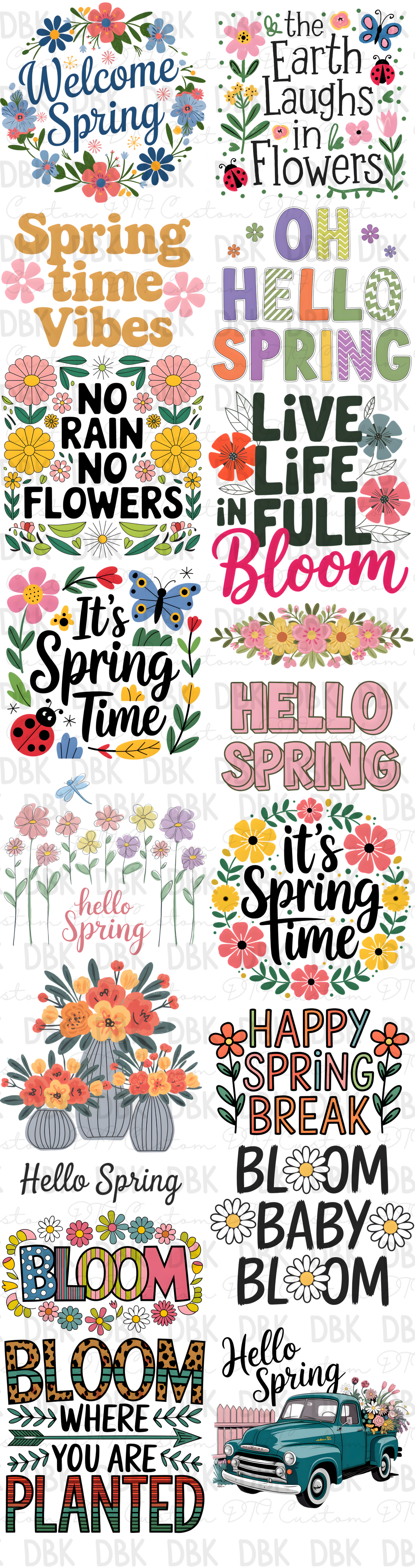 Spring Time Pre-Made Gang Sheet