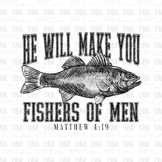 Fishes of men DTF Transfer BLACK FT7