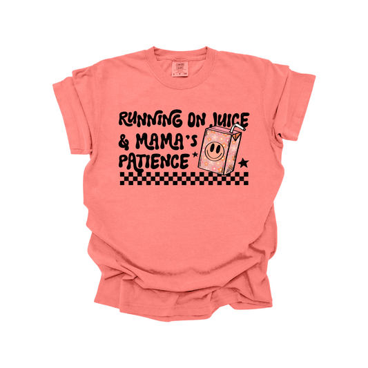 Running on juice & Mama's patience pink DTF Transfer