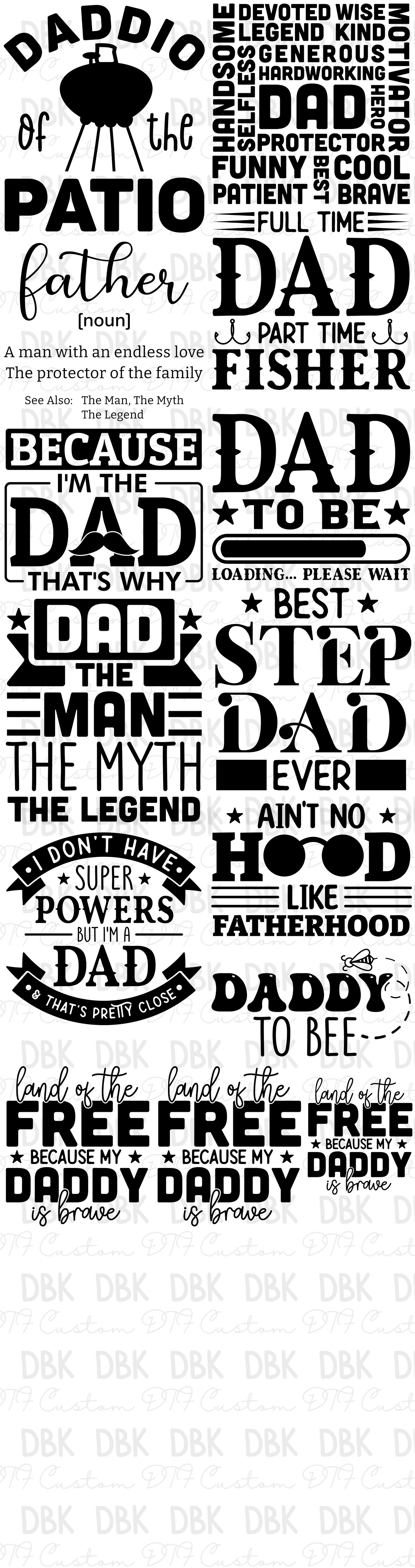 Dad Pre-Made Gang Sheet P49