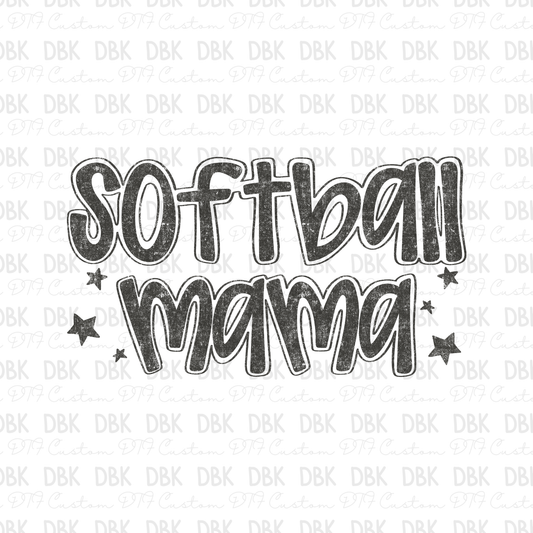 Softball mama DTF Transfer GREY C211