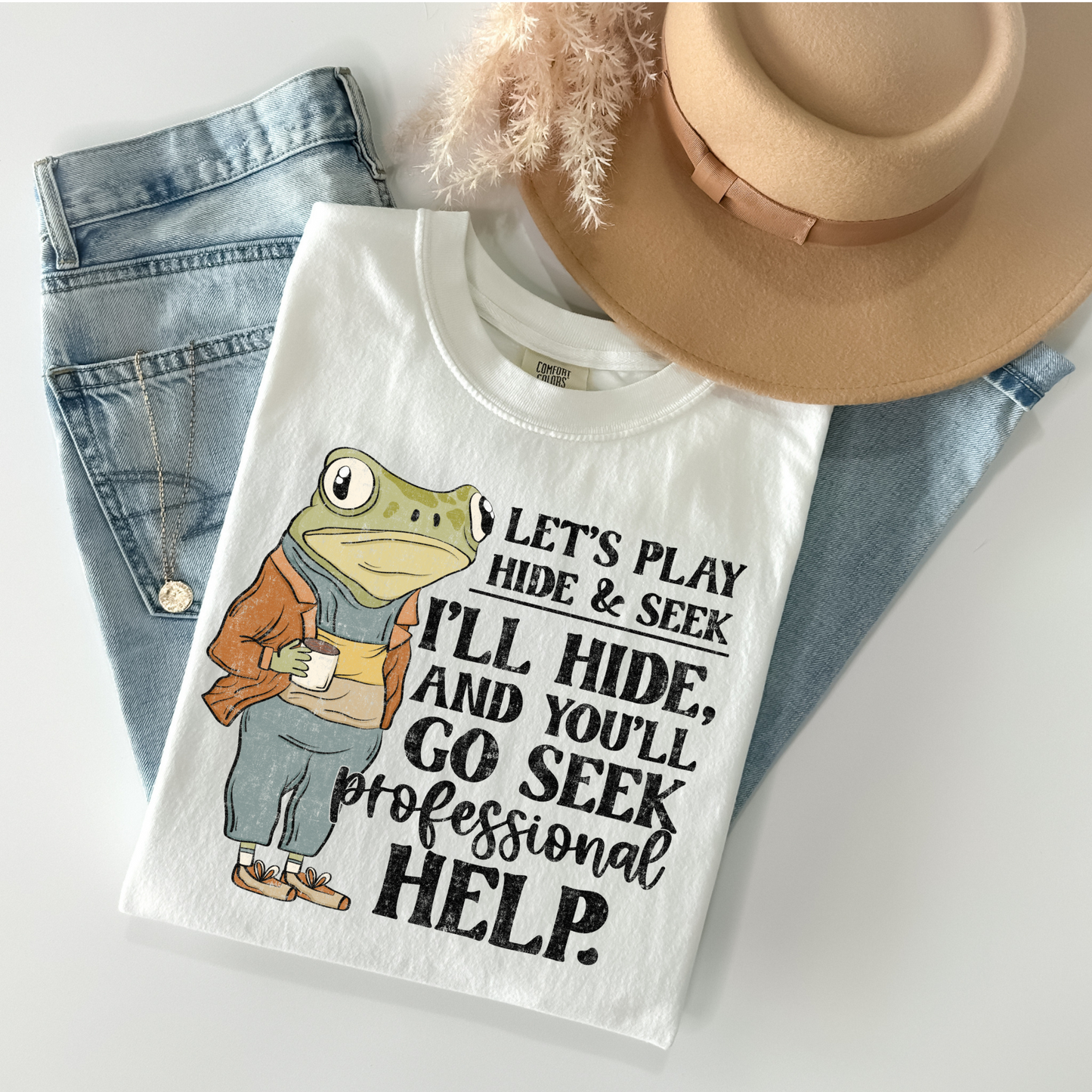 Lets play hide & seek DTF Transfer BLACK I263