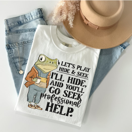 Lets play hide & seek DTF Transfer BLACK I263