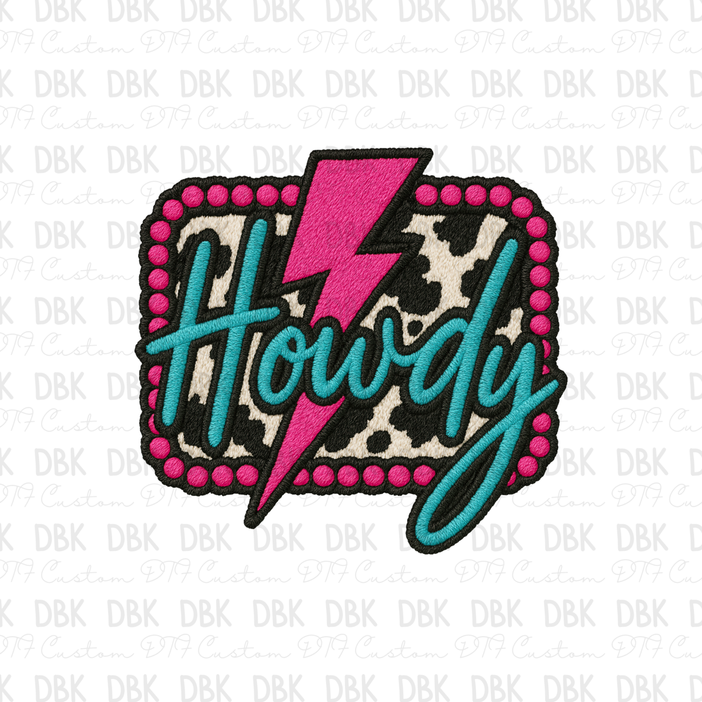 Howdy DTF transfer B356