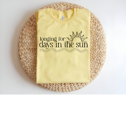 Longing for days in the sun DTF Transfer BLACK