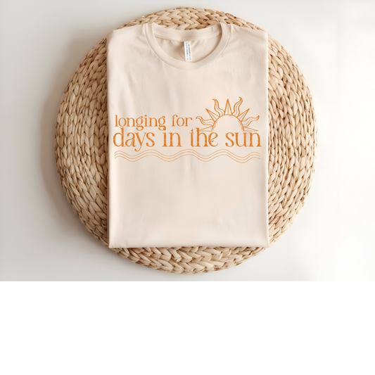 Longing for days in the sun DTF Transfer ORANGE
