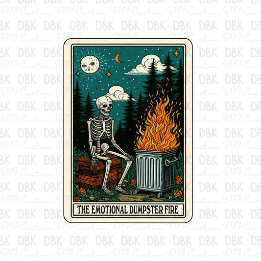The emotional dumpster fire Tarot DTF transfer