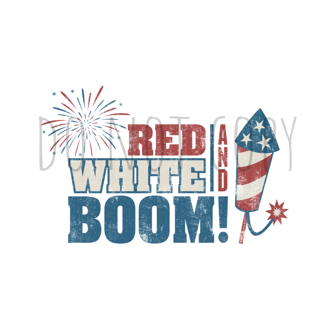 Red White & Boom! DTF transfer R97
