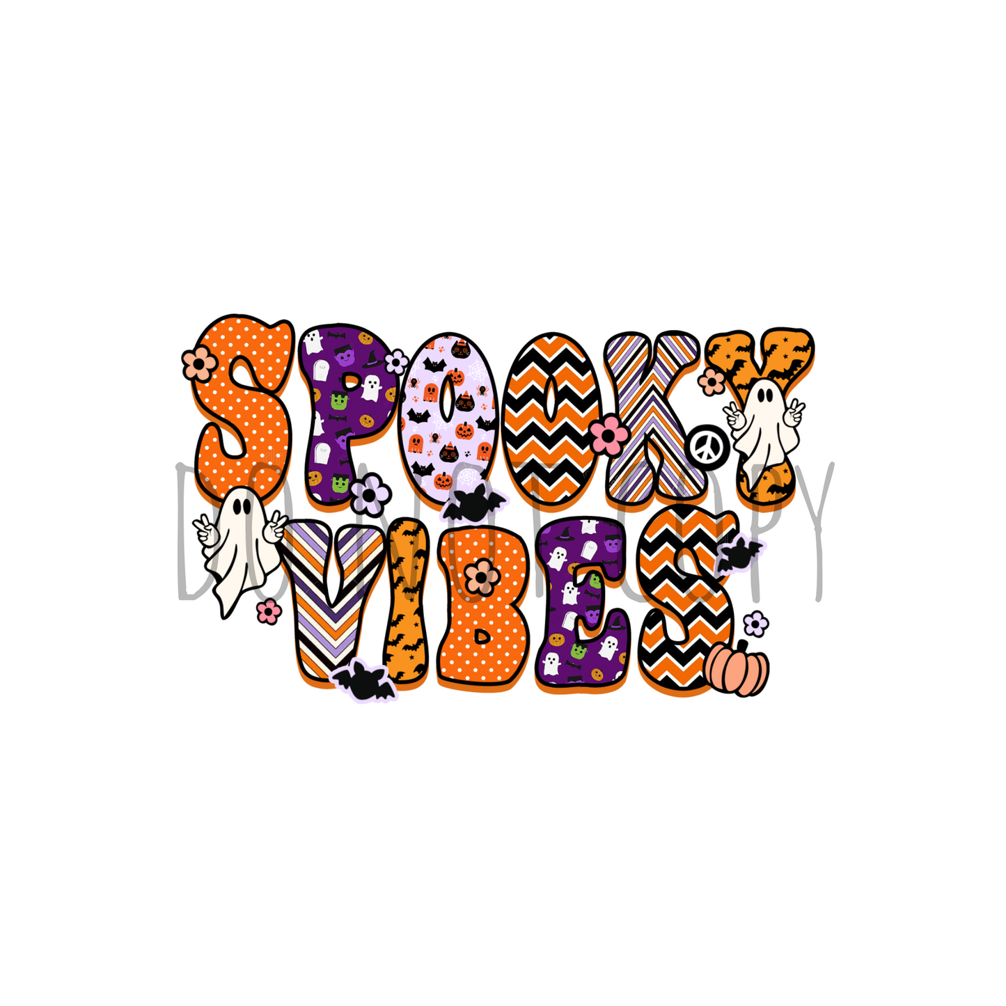 Spooky Vibes DTF transfer H42